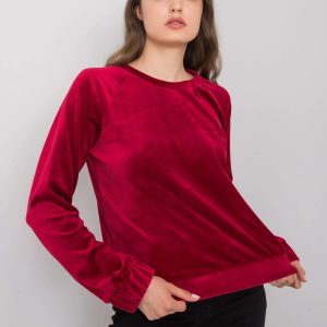 Wholesale Burgundy velour sweatshirt Lorene RUE PARIS