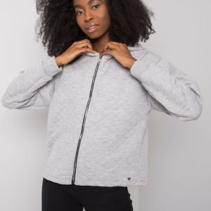 Wholesale Grey melange quilted sweatshirt basic Melanie