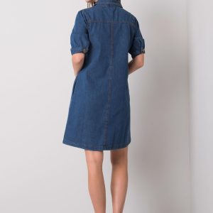 Wholesale Dark blue dress Kelsei RUE PARIS