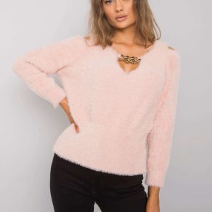 Wholesale Dirty pink cutout sweater Leandre RUE PARIS