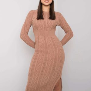 Wholesale Camel knit dress Ellada RUE PARIS