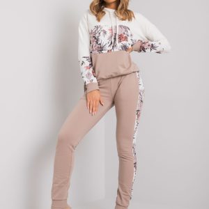 Wholesale Ecru-dark beige sweatsuit set Ferentino RUE PARIS