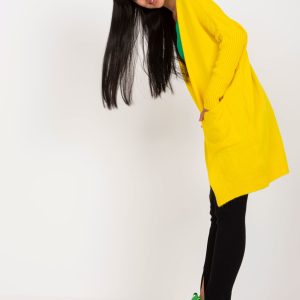 Wholesale Yellow classic cardigan with pockets Barreiro RUE PARIS