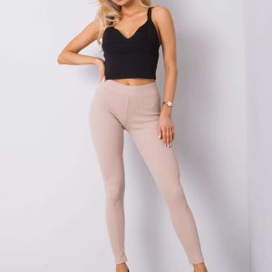 Wholesale Beige Vesper Ribbed Leggings