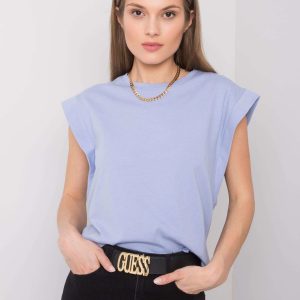 Wholesale Blue cotton t-shirt Kayla RUE PARIS