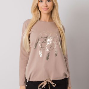 Wholesale Dark beige blouse with print Jackson RUE PARIS