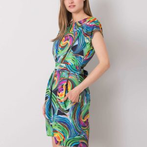 Wholesale Navy blue dress with prints Fidelia RUE PARIS