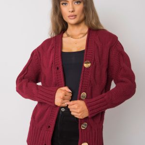 Wholesale Burgundy button-down sweater Louissine RUE PARIS