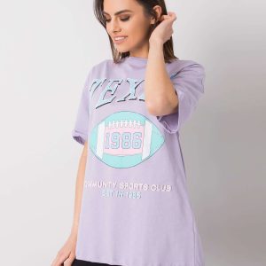 Wholesale Purple t-shirt with print RUE PARIS