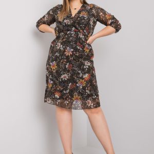 Wholesale Black Plus Size Dress with Ancona Prints