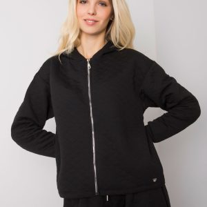 Wholesale Black quilted sweatshirt basic Melanie