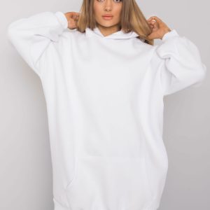 Wholesale Roselle's white kangaroo long sweatshirt