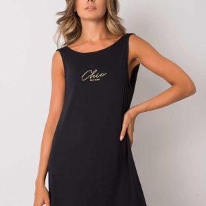 Wholesale Black dress with neckline on the back Lesly RUE PARIS