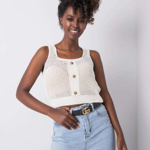 Wholesale Ecru openwork top Jouri RUE PARIS