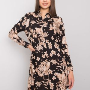 Wholesale Black and beige dress with print Batesville RUE PARIS