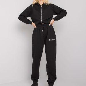 Wholesale Black sweatpants with quilting Naomi RUE PARIS