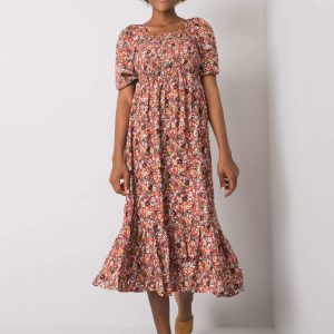 Wholesale Danae RUE PARIS Dark Orange Floral Dress