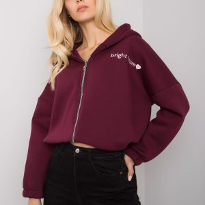 Wholesale Burgundy sweatshirt with embroidery Michelle RUE PARIS