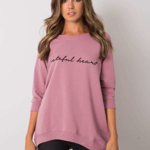 Wholesale Dirty pink sweatshirt for women without hood Karissa RUE PARIS