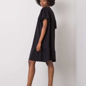 Wholesale Black cotton dress Liliyana RUE PARIS