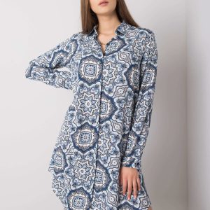 Wholesale Blue dress with print Yulia RUE PARIS