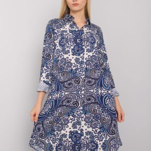 Wholesale Deep blue dress with prints Dillaina RUE PARIS