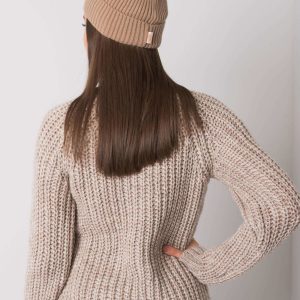 Wholesale Dark beige women's knitted hat RUE PARIS