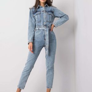 Wholesale Blue jeans jumpsuit Silvia RUE PARIS