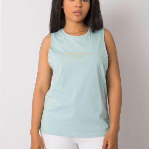 Wholesale Mint plus size cotton top Deann RUE PARIS