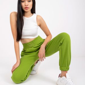 Wholesale Light green sweatpants with pockets RUE PARIS