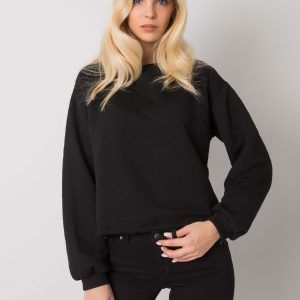 Wholesale Black quilted sweatshirt without hood Kerstine