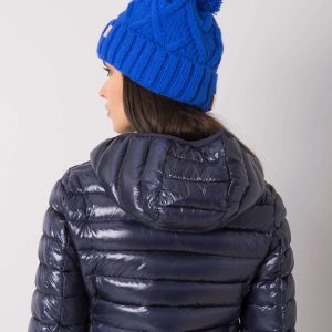 Wholesale Blue winter hat with pompom