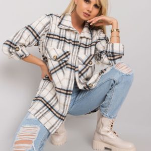 Wholesale Ecru-blue plaid shirt Cypher RUE PARIS