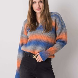 Wholesale Blue and orange jumper ombre Maritza RUE PARIS