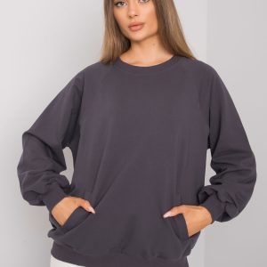 Wholesale Graphite sweatshirt with pockets Gaelle RUE PARIS