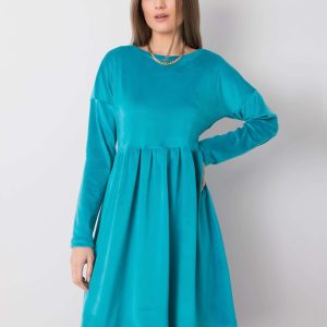 Wholesale Turquoise velour dress Mauriel RUE PARIS