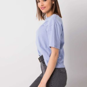 Wholesale Blue cotton t-shirt Donna RUE PARIS