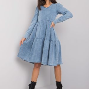 Wholesale Blue cotton dress Abila RUE PARIS