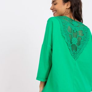 Wholesale Green blouse with lace on the back Sylvie RUE PARIS