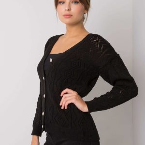 Wholesale Gregoire RUE PARIS Black Button Cardigan