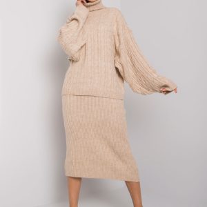 Wholesale Beige two-piece knitted set Imane RUE PARIS