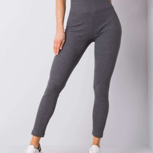 Wholesale Dark Grey Sanja Melange Ribbed Leggings