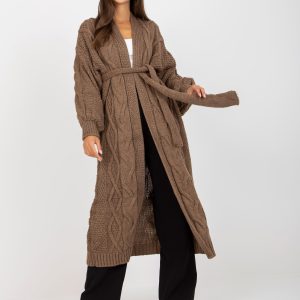 Wholesale Brown long cardigan with wide sleeves RUE PARIS