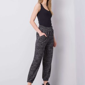 Wholesale Dark grey melange sweatpants Bridget RUE PARIS