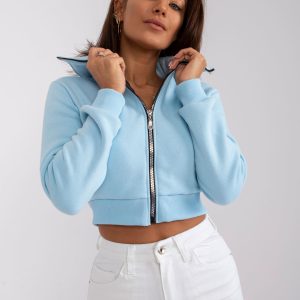 Wholesale Light blue short sweatshirt Ann RUE PARIS