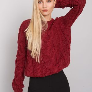 Wholesale Burgundy sweater with braids Milford RUE PARIS