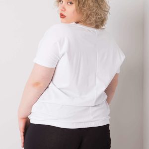 Wholesale White Plus Size Blouse with Addyson Rib