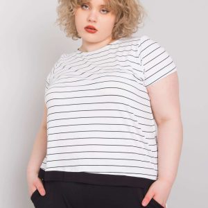 Wholesale White plus size blouse with viscose Lilianne