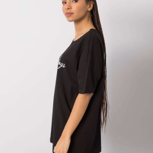 Wholesale Black T-shirt with the inscription Layla RUE PARIS