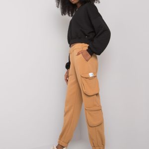 Wholesale Camel women's sweatpants with pockets Mila RUE PARIS